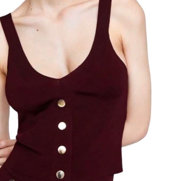 Zara Knit Maroon Tank - Picture 1 of 13